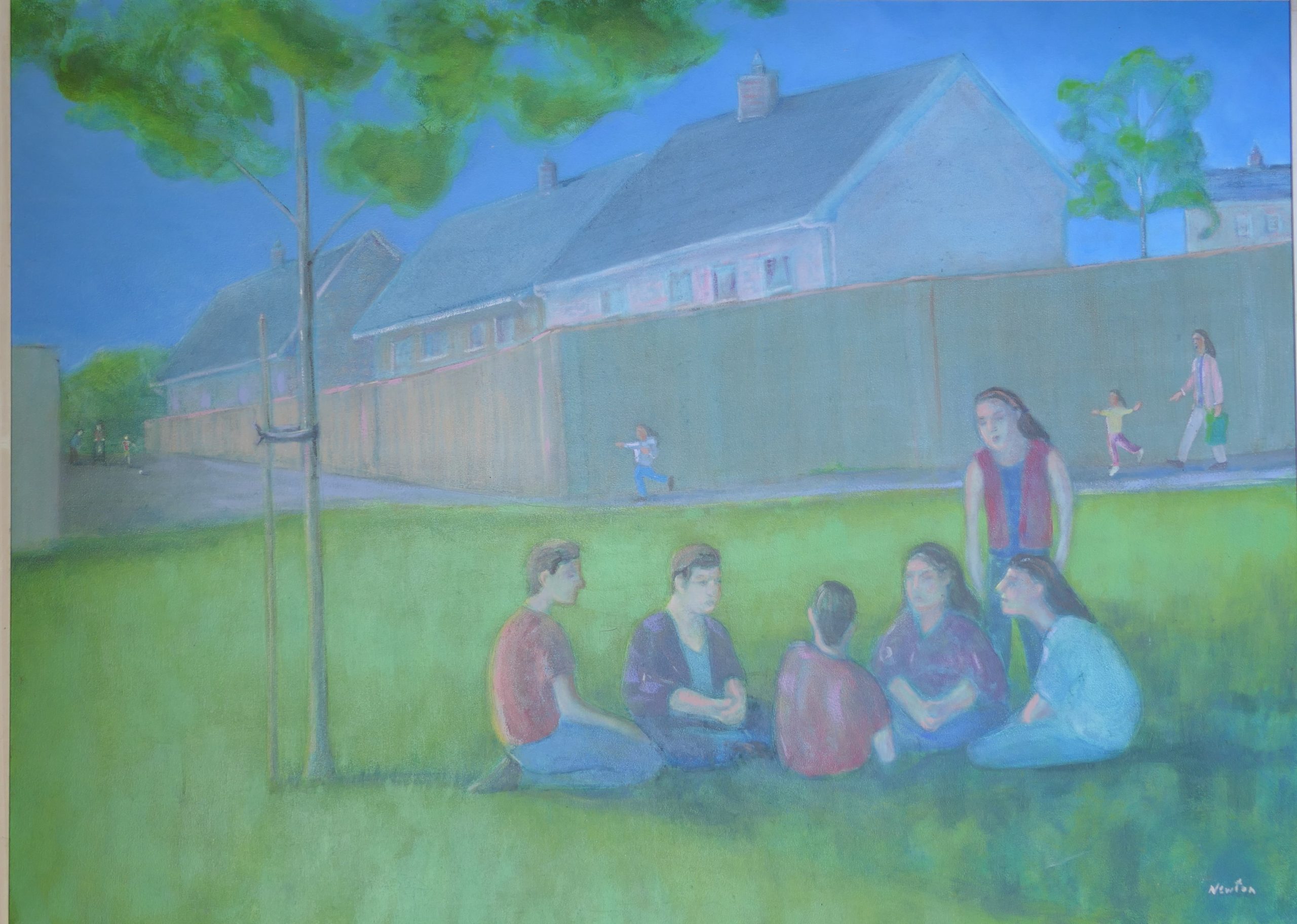 Teenagers Under a Tree, 2004, acrylic in canvas, 120cm x 160cm